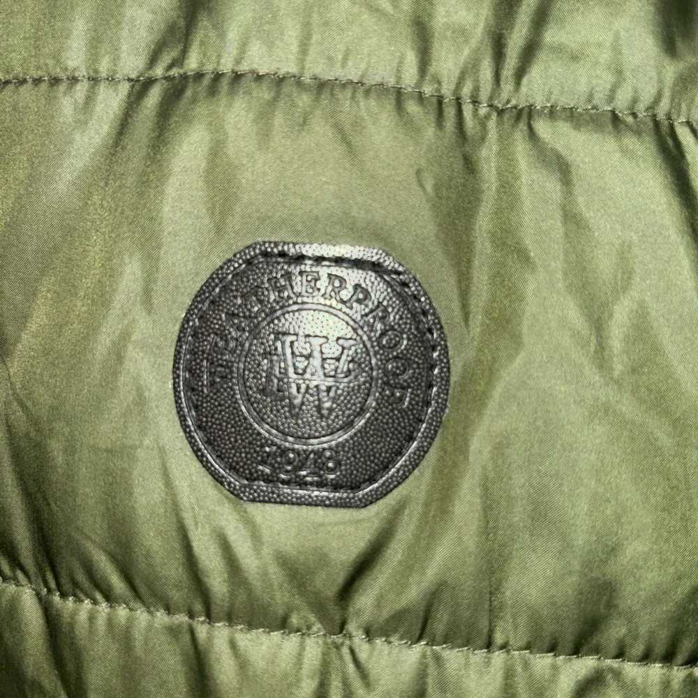 Weatherproof Olive Puffer Jacket with Black Faux Fur Collar